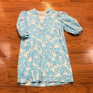 Lilly Pulitzer Blue and White Patterned linen Dress